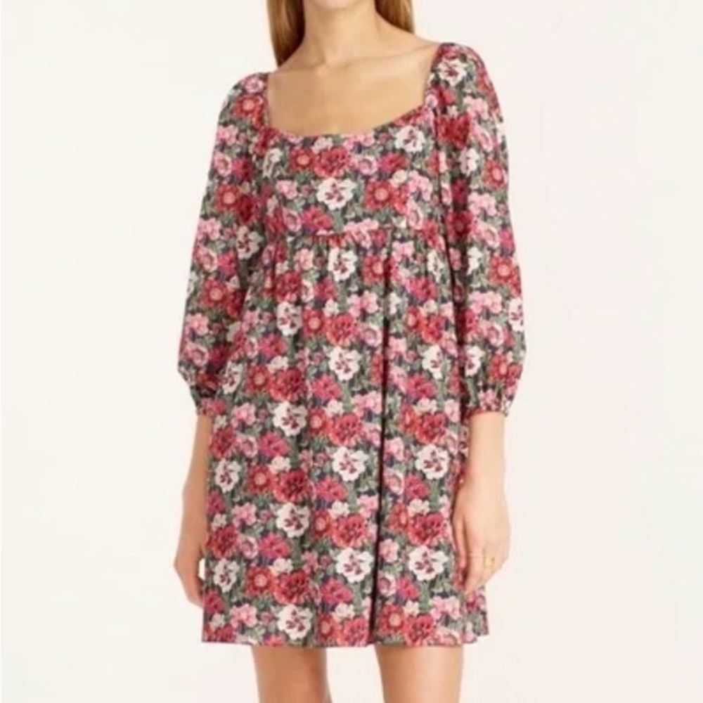 J.CREW NWT Libery Poppy smocked amelie floral short dress 12